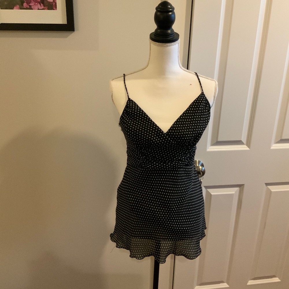 Polka dot flowy tank